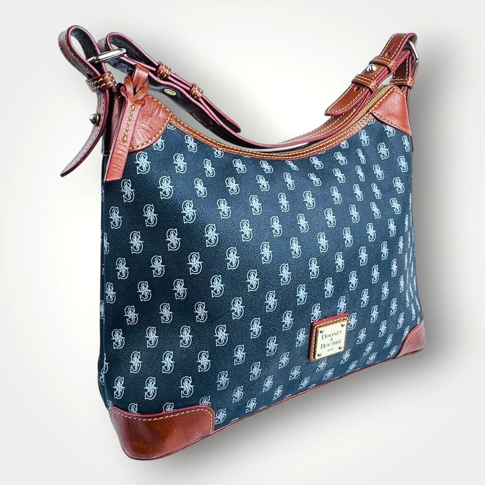 Dooney & Bourke Seattle Mariners MLB Shoulder Bag Navy w/ Leather Trim Zip Top